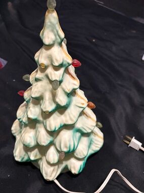 Vintage Union Products blow mold tabletop Christmas tree.